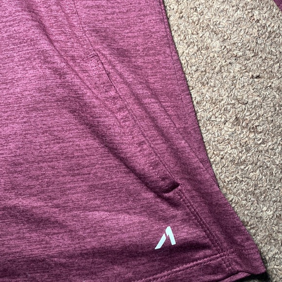 Purple athletic pullover hoodie with thumb holes and pockets - Picture 6 of 7